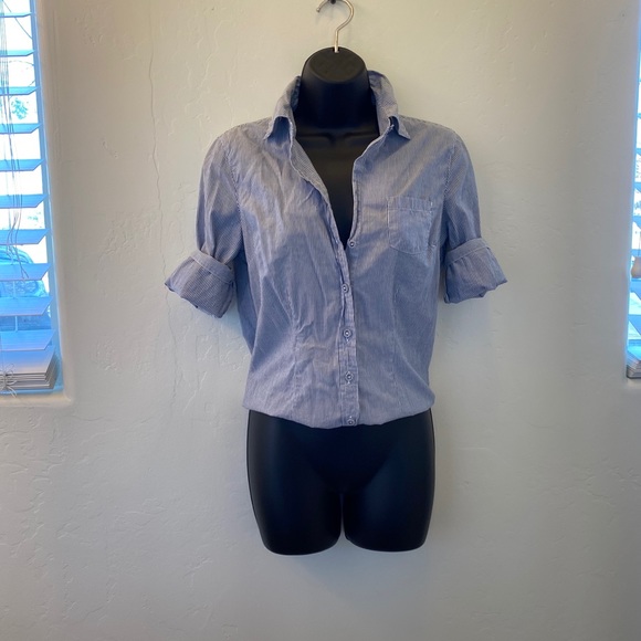 Converse Blue/White Striped Shirt Size XS - Picture 3 of 8